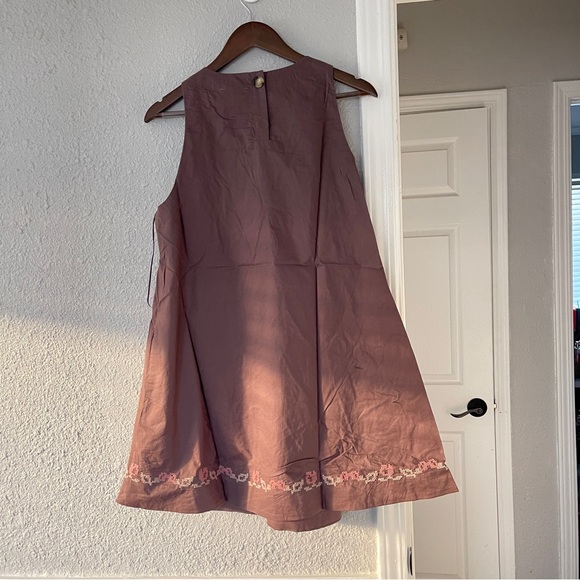 Anthropologie Mable dark plum embroidery Floral print mini dress M NWT - Picture 11 of 12